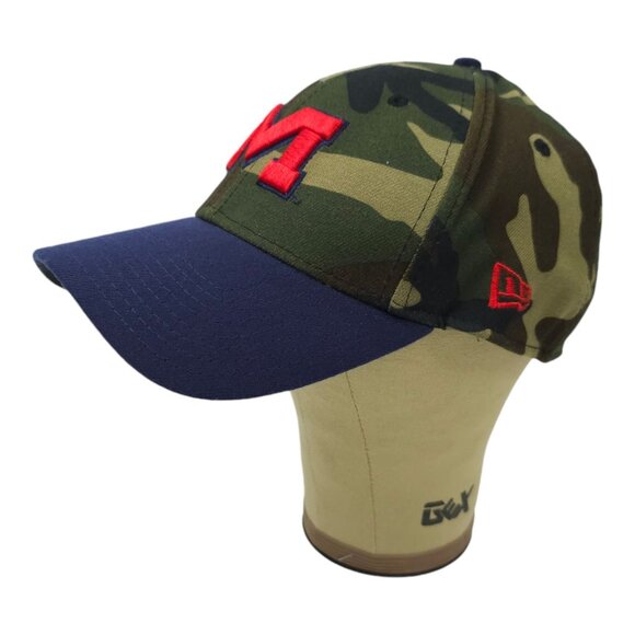 New Era 39Thirty Ole Miss Cap Stretch Flex M/L 3D Embroidered Logo Camo Baseball - Picture 2 of 13